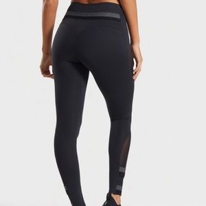 Gymshark Empower Leggings High Waisted Mesh Black Gray Workout Contour Size S